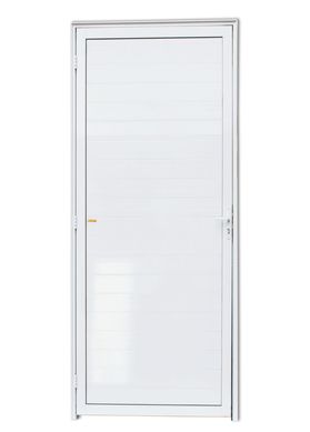 Porta Lambri Fechadura Alumnio Branco Direita 210x80x4,6cm Super 25