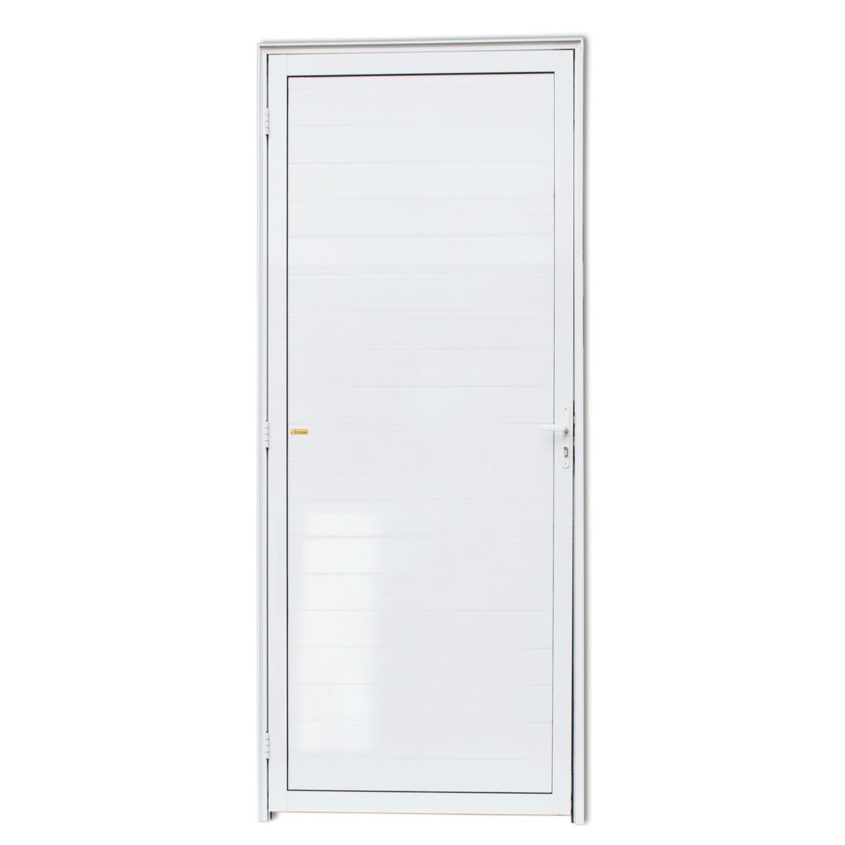 Porta Lambri Fechadura Alumínio Branco Direita 210x80x4,6cm Super 25, marca Brimak - Foto Principal