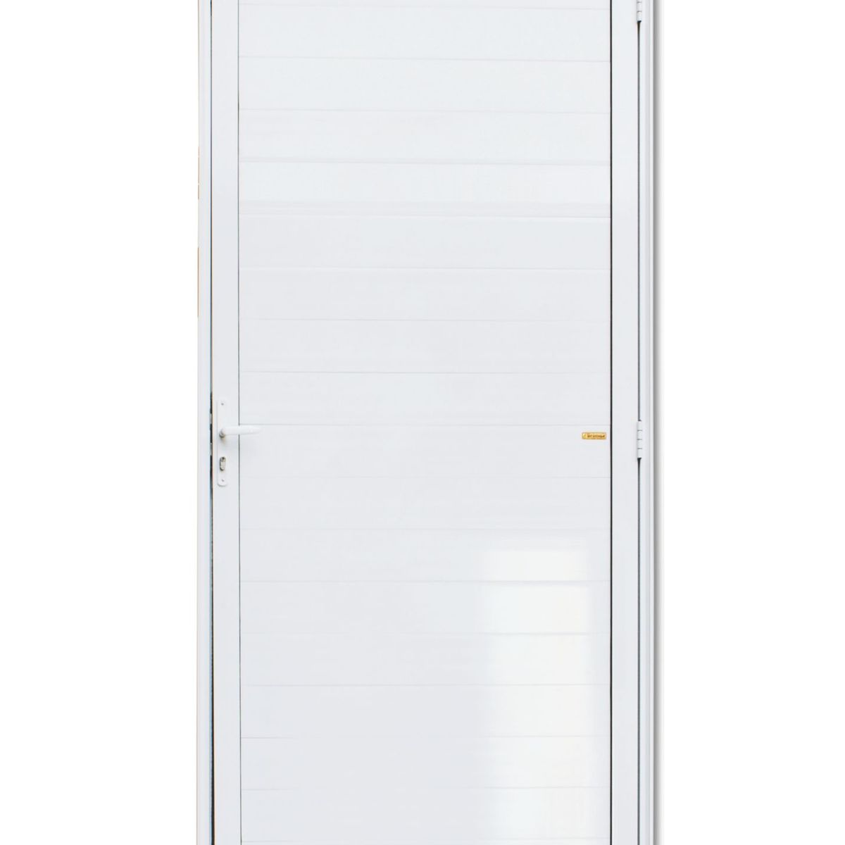 Porta Lambri Fechadura Alumínio Branco Esquerda 210x80x4,6cm Super 25, marca Brimak - Foto Principal
