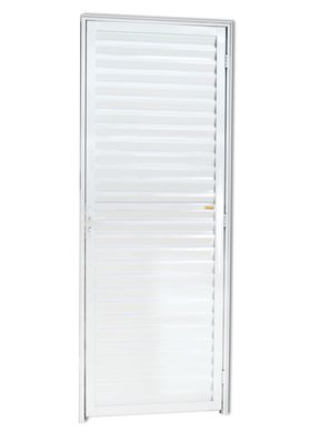 Porta Veneziana Alumnio Branco Esquerda 210x80x4,6cm L.25