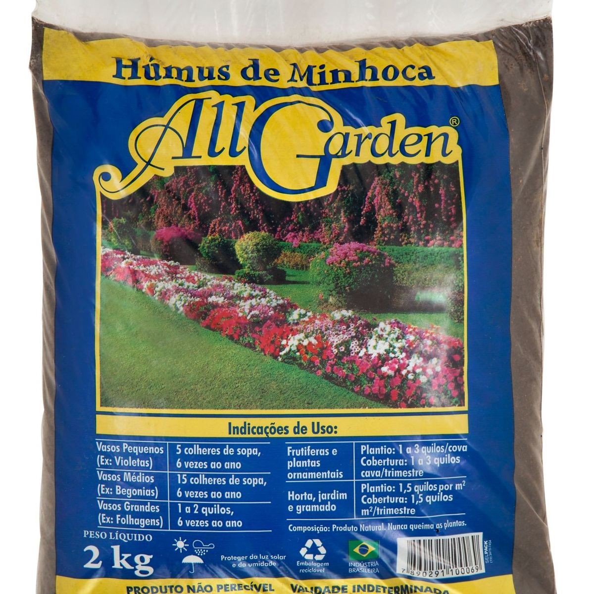Adubo Orgânico Húmus de Minhoca All Garden saco 2Kg, marca All Garden - Foto Principal
