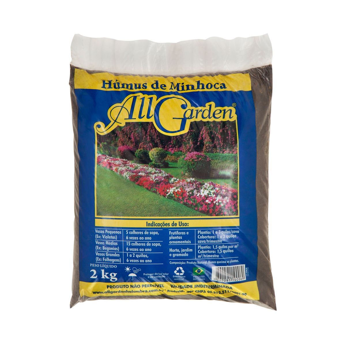 Adubo Orgânico Húmus de Minhoca All Garden saco 2Kg, marca All Garden - Foto Principal