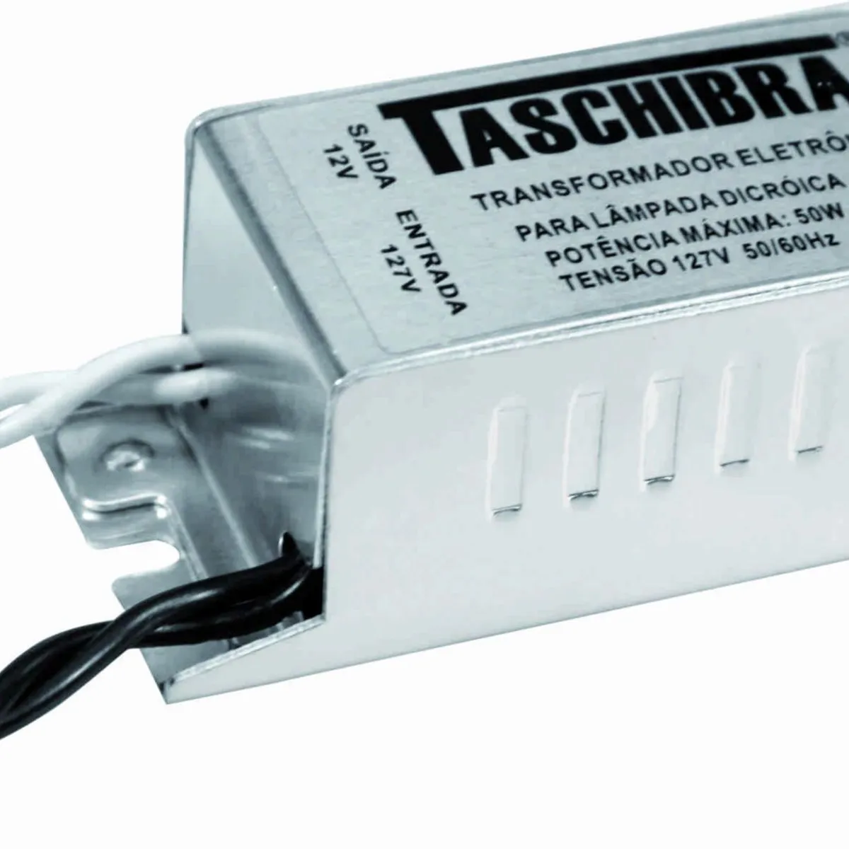Transformador Eletrônico para Dicróica 100W, Cromado, 127V, marca Taschibra - Foto Principal