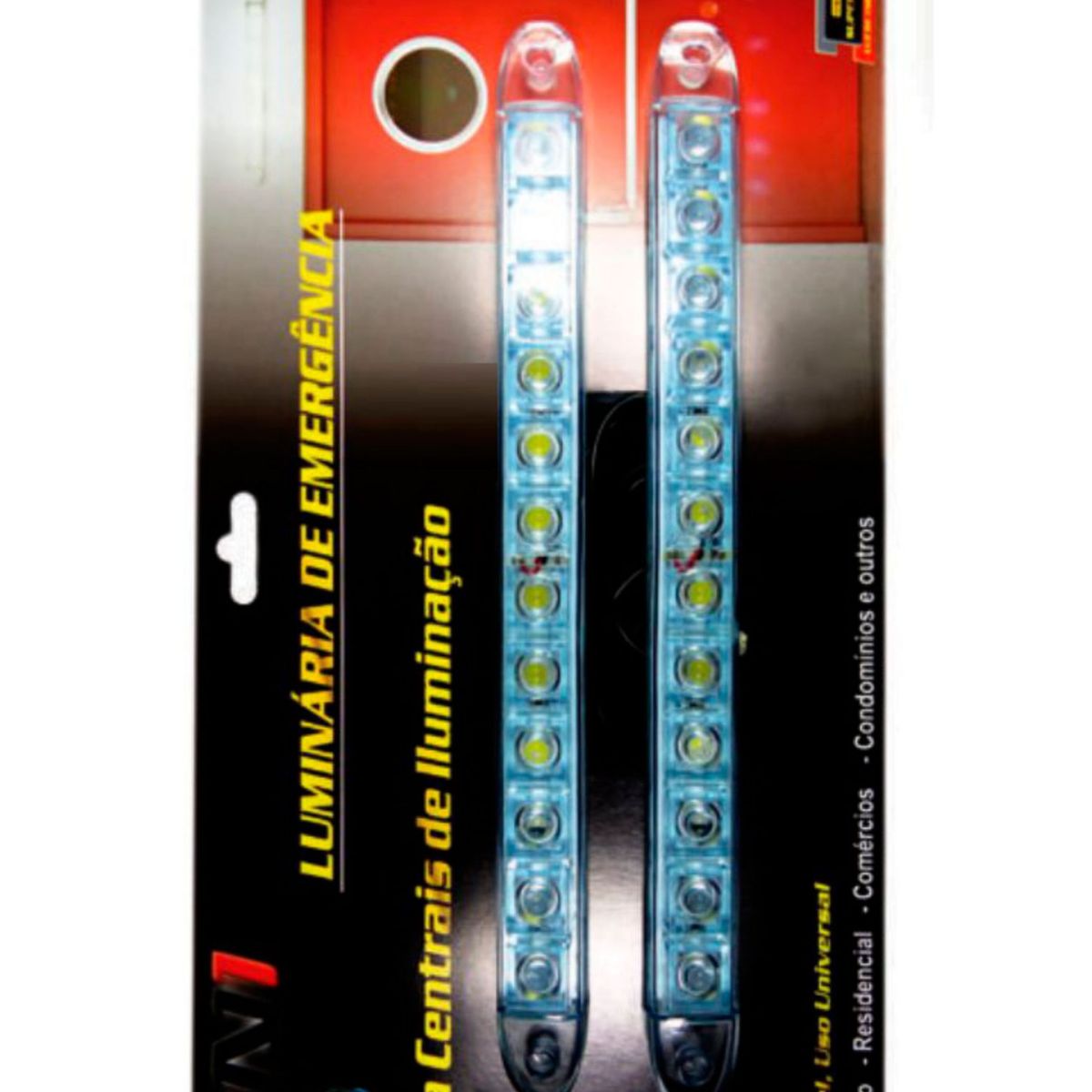 Luminária Emergência para Central Alarme 12 Leds 12V, Branco, marca DNI - Foto Principal