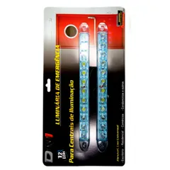 Luminária Emergência para Central Alarme 12 Leds 12V, Branco