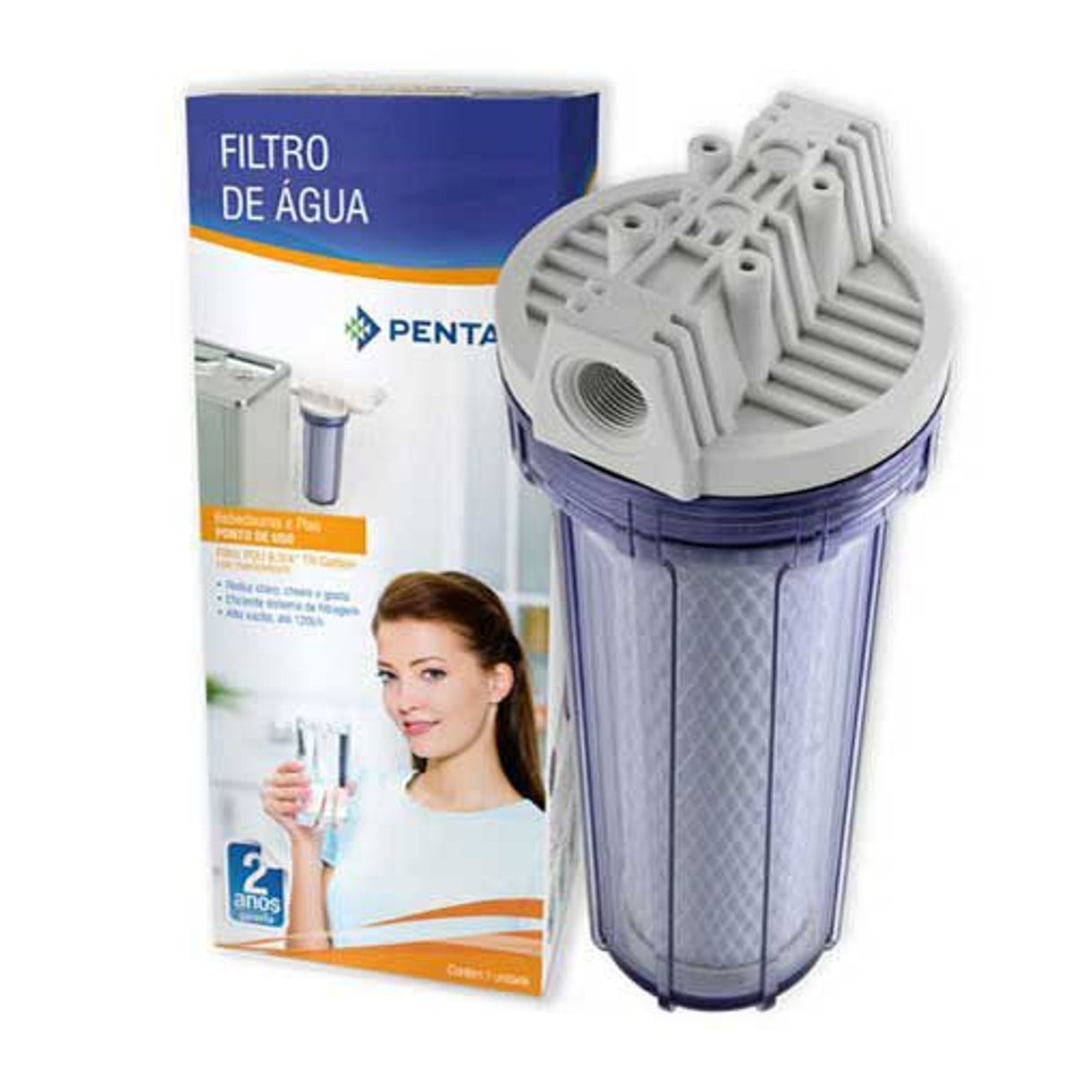 Filtro de Água Carbon Block 9" para Cozinha na Parede / Acoplado Torneira / Bebedouro 907-0018, marca Pentair - Foto Principal