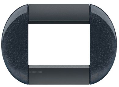 Placa 3 Postos 4x2cm Anthra Preto
