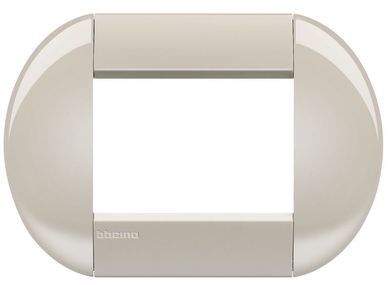 Placa 3 Postos 4x2 13x8cm Redondo Colonial Bege