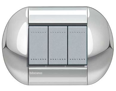 Placa 3 Postos 4x2 8x2cm Redondo LivingLight Cromado