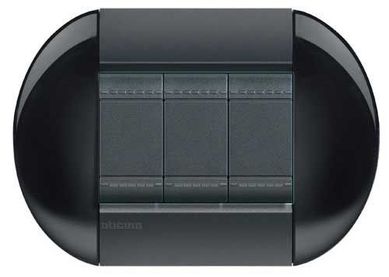 Placa 3 Postos 4x2 12x8cm LivingLight Smoking Preto