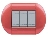 Placa 3 Postos 4x2 8x2cm Sunset Vermelho