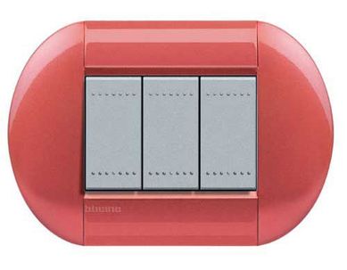 Placa 3 Postos 4x2 8x2cm Sunset Vermelho