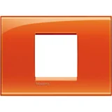 Placa Quadrada 2 Postos Central Arancio, 4x2cm