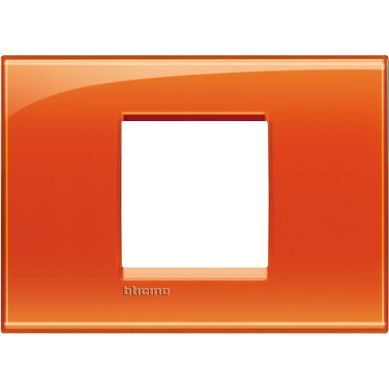 Placa Quadrada 2 Postos Central Arancio, 4x2cm