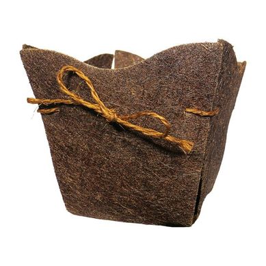 Cachepot Quadrado Fcc Marrom 15x15cm