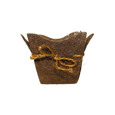 Cachepot Quadrado Fcc Marrom 13x12cm