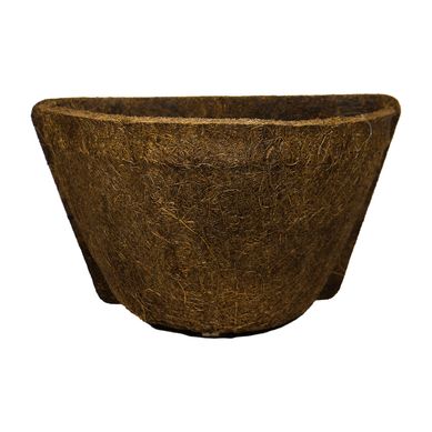 Vaso 1/2 Meia Lua N14 de Fibra de Coco com Placa Marrom