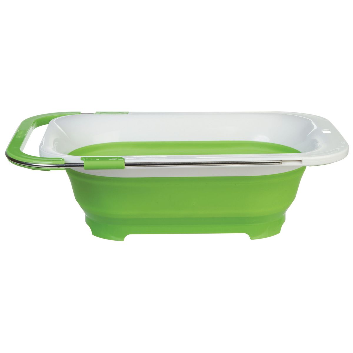 Escorredor Dobrável com Extensor, Branco Verde, marca Just Home Collection - Foto Principal