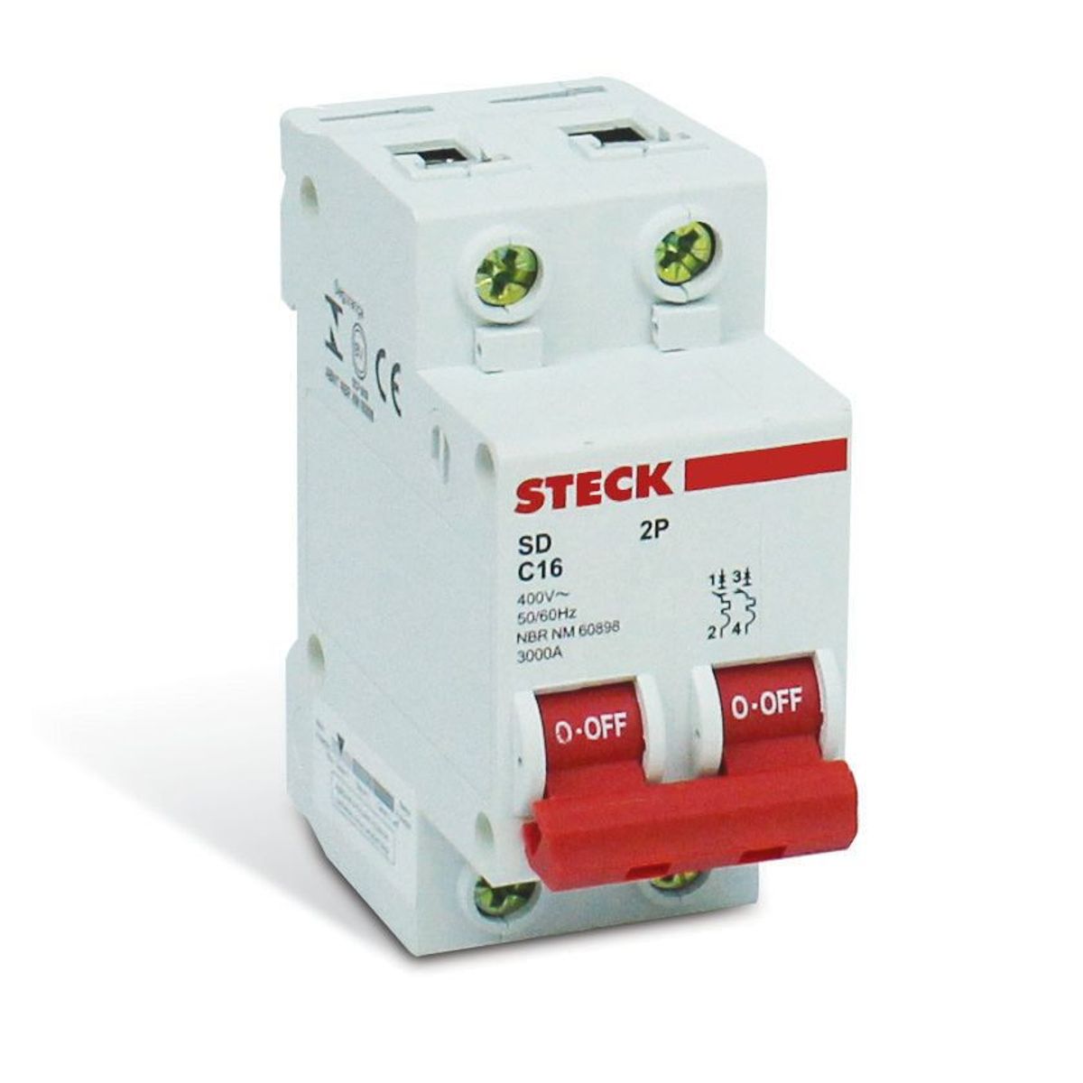 Disjuntor Bipolar 2P 32A, marca Steck - Foto Principal