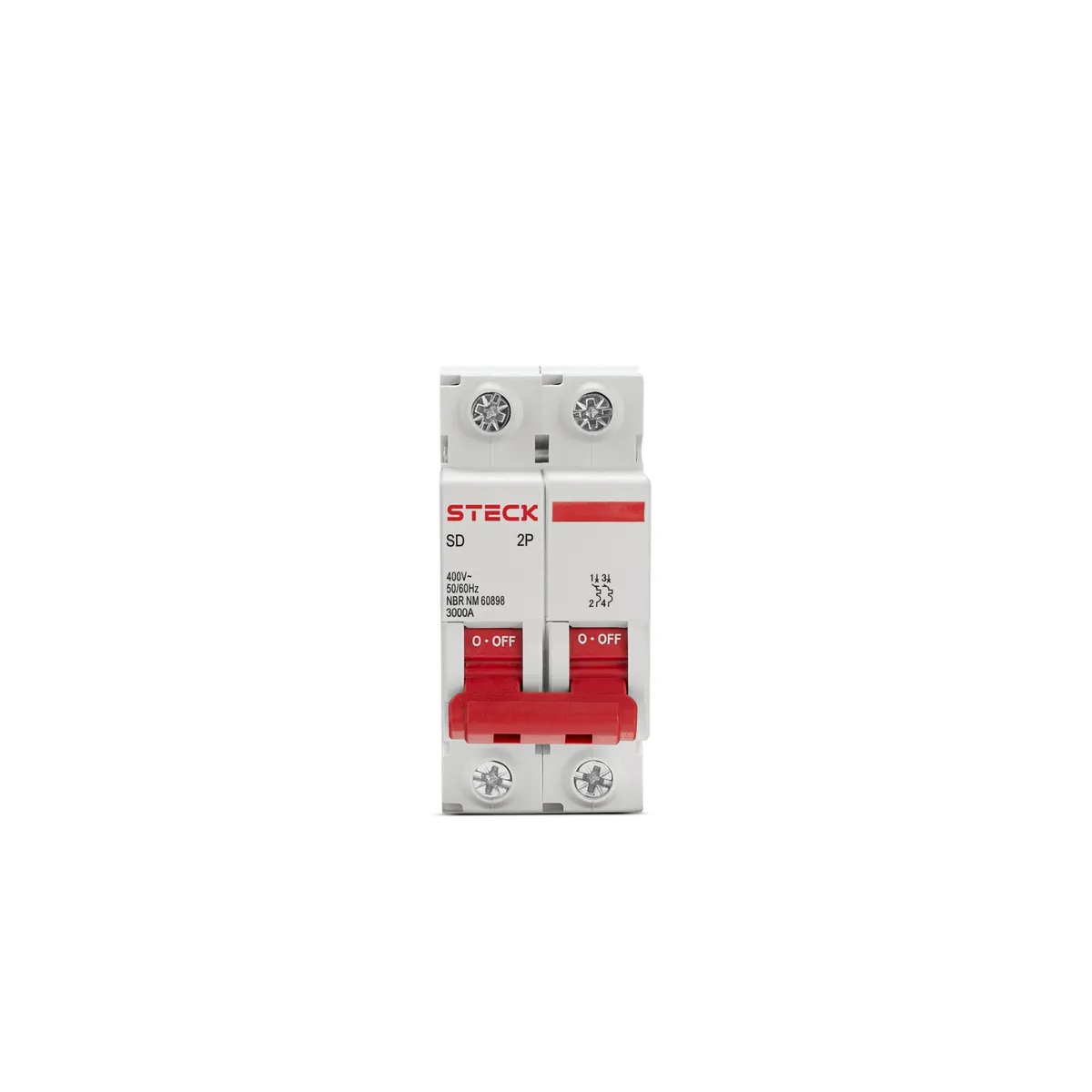 Disjuntor Bipolar 2P 63A, marca Steck - Foto Principal