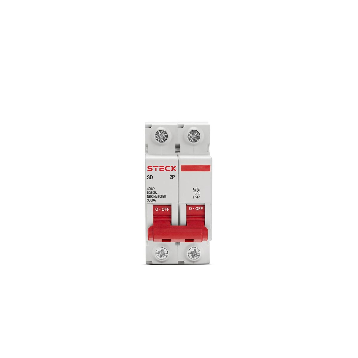 Disjuntor Bipolar 2P 63A, marca Steck - Foto Principal
