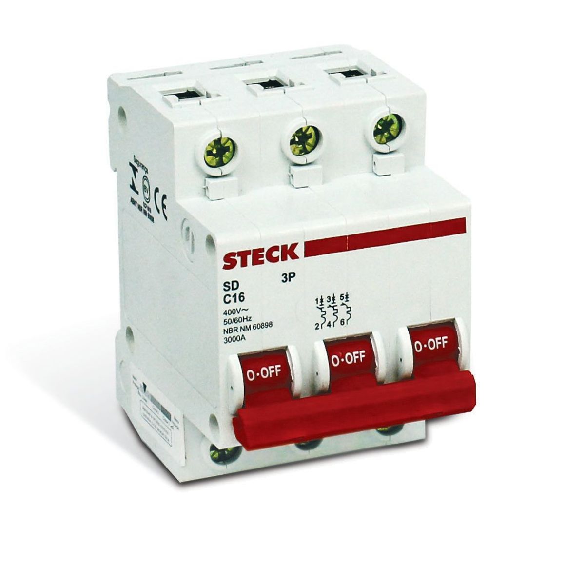 Disjuntor Tripolar 3P 10A, marca Steck - Foto Principal