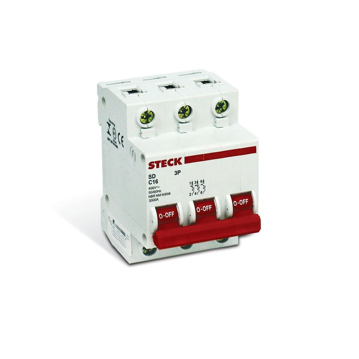 Disjuntor Tripolar 3P 10A, marca Steck - Foto Principal