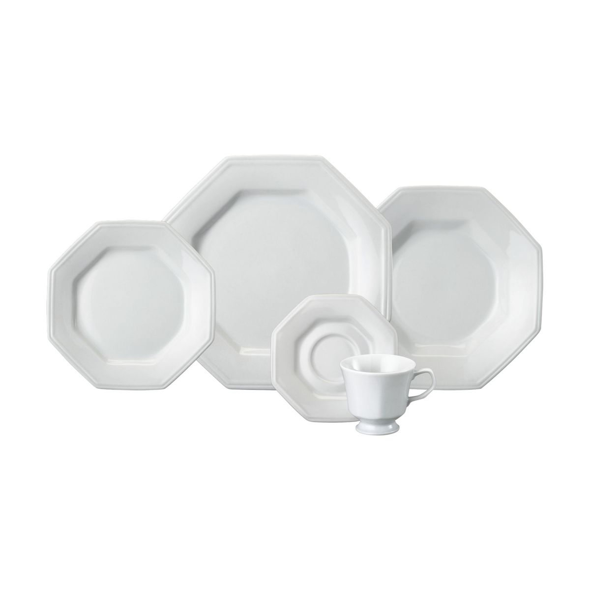 Aparelho de Jantar 20 Peças Prisma Branco, marca Schmidt - Foto Principal