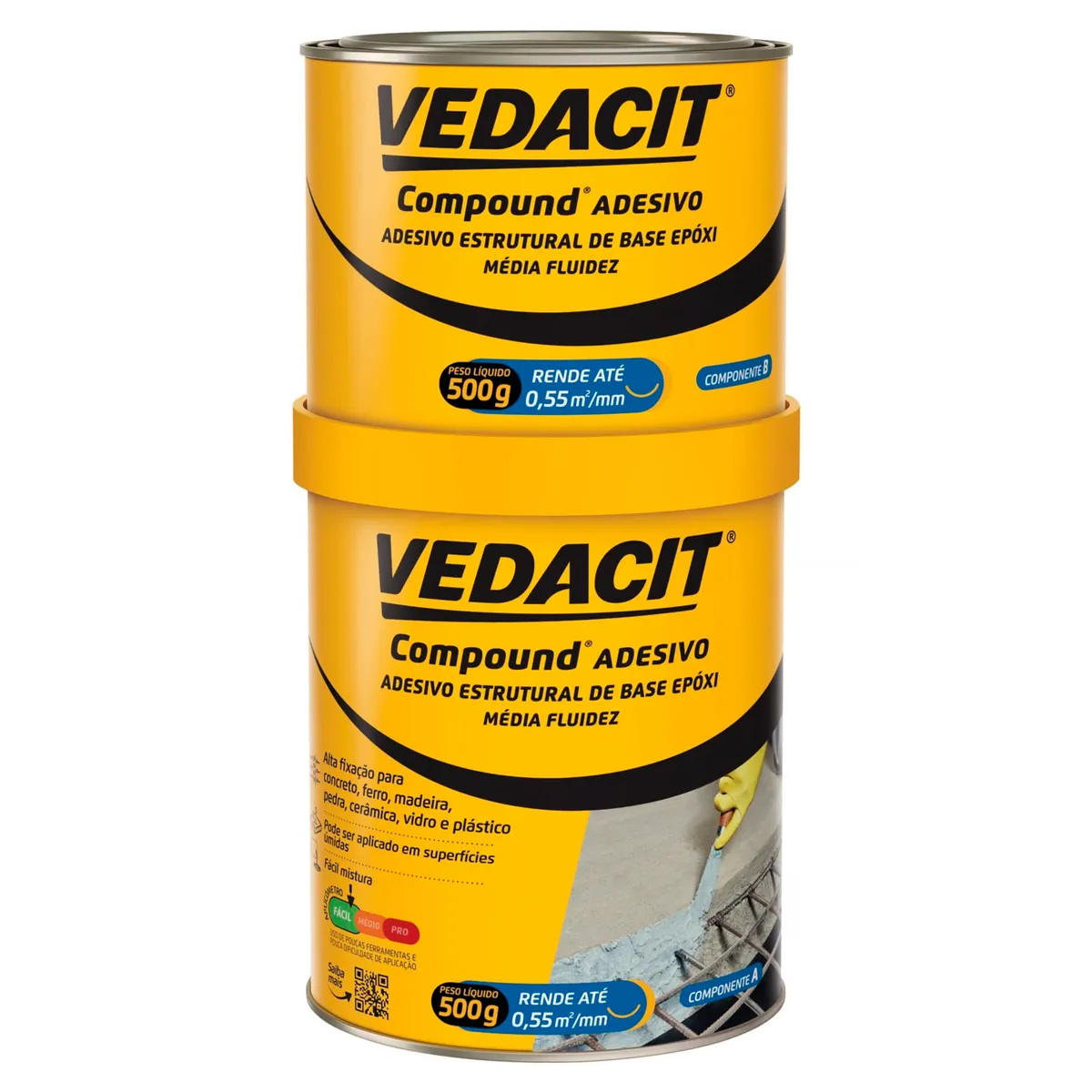 Vedacit Adesivo Estruturante Compound Bi-Componente A+B 1kg Vedacit, marca Vedacit - Foto Principal