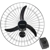 Ventilador de Parede 60cm 3 Pás Premium Preto Bivolt Ventisol