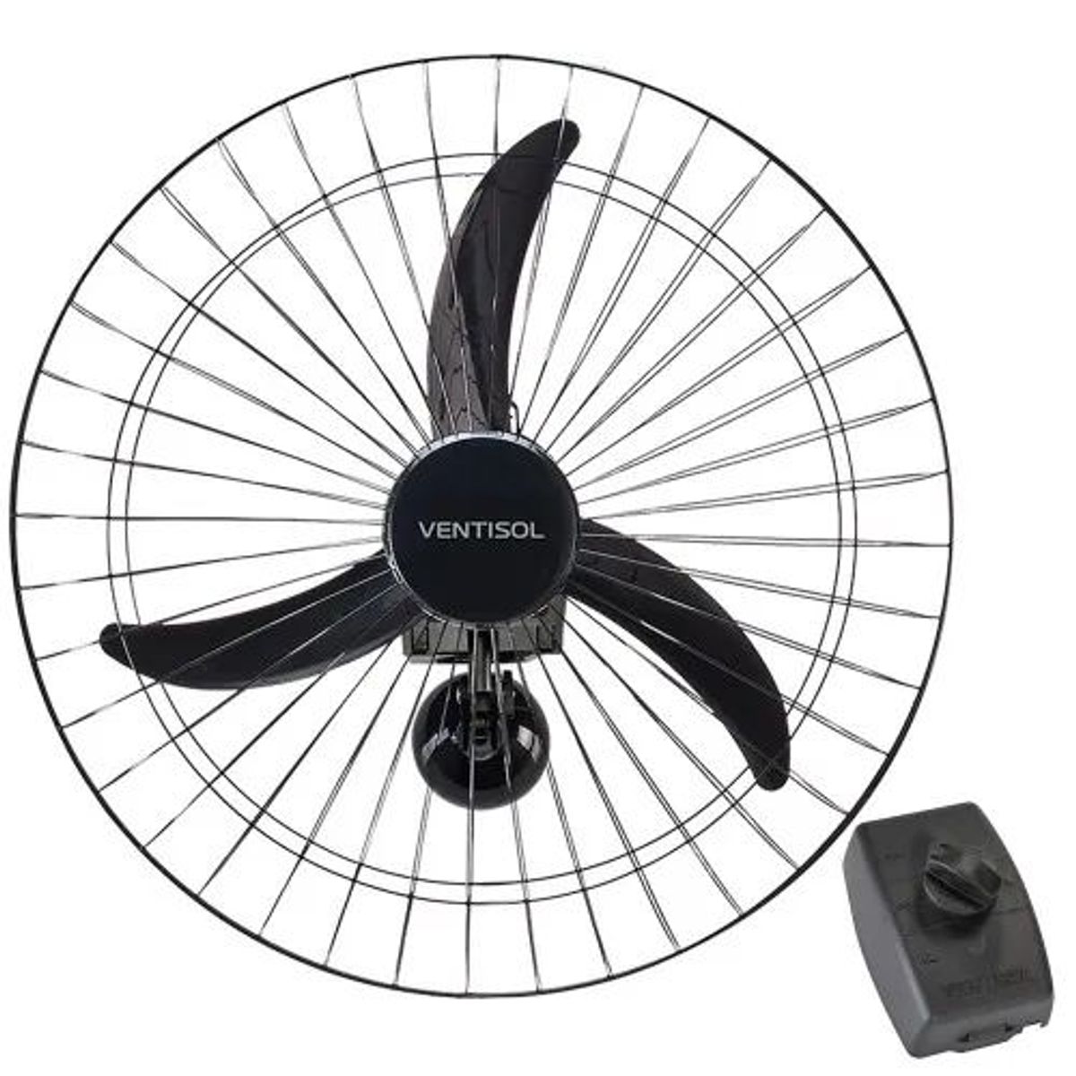 Ventilador de Parede 60cm 3 Pás Premium Preto Bivolt Ventisol, marca Ventisol - Foto Principal