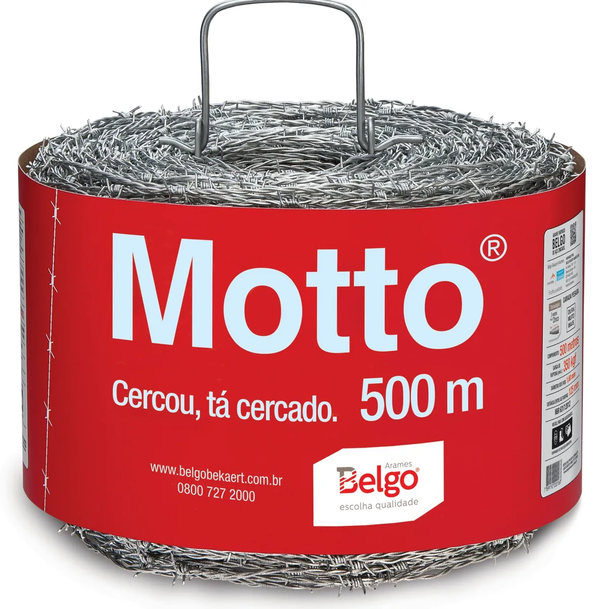 Arame Farpado Motto 500m Prata, marca Belgo - Foto Principal