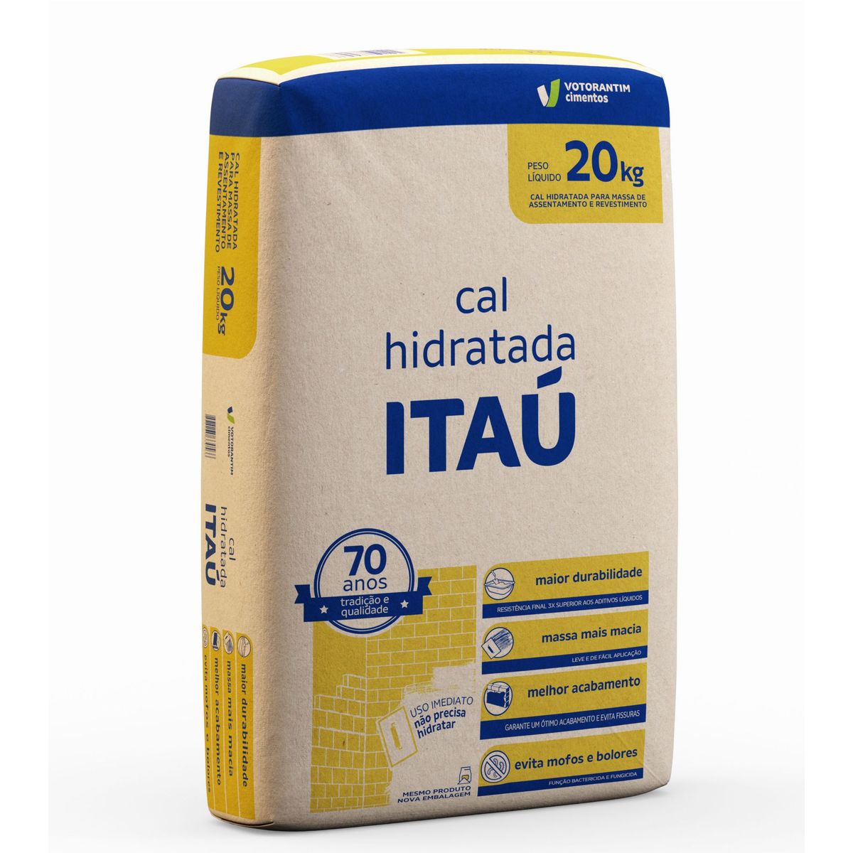 Cal Hidratada Itau CH-III 20Kg Branco, marca Votorantim - Foto Principal