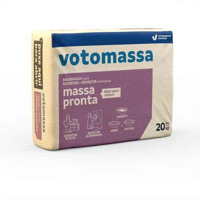 Argamassa Massa Pronta Votomassa, Cinza, 20kg