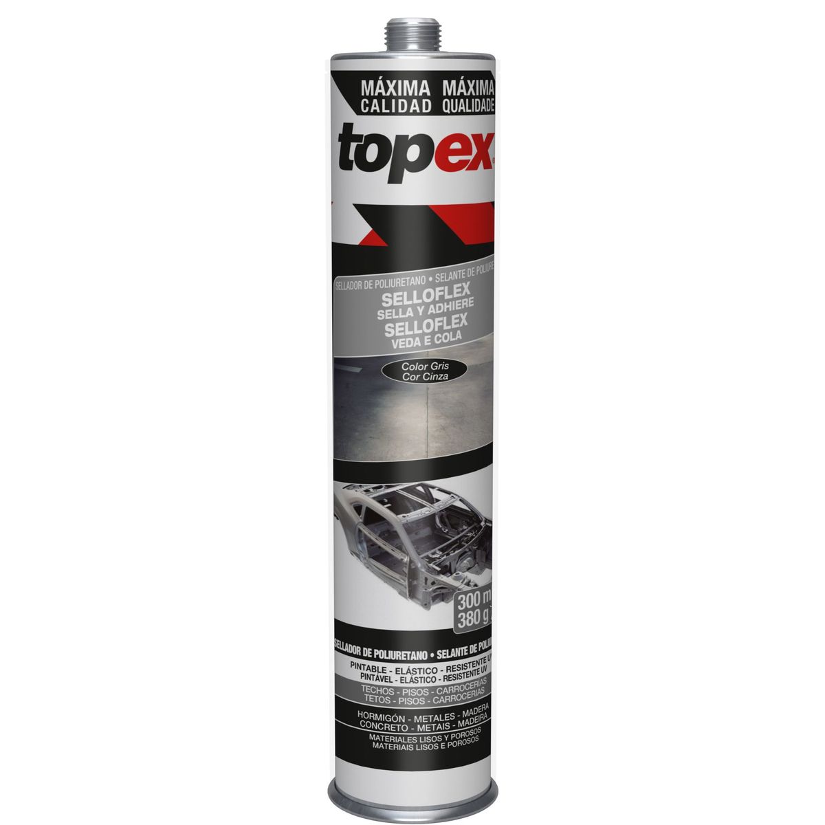 Selador Poliuretano Cinza 300ml Topex, marca Topex - Foto Principal