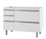 Gabinete MDF Pia 120 Longan Desmontado, Branco