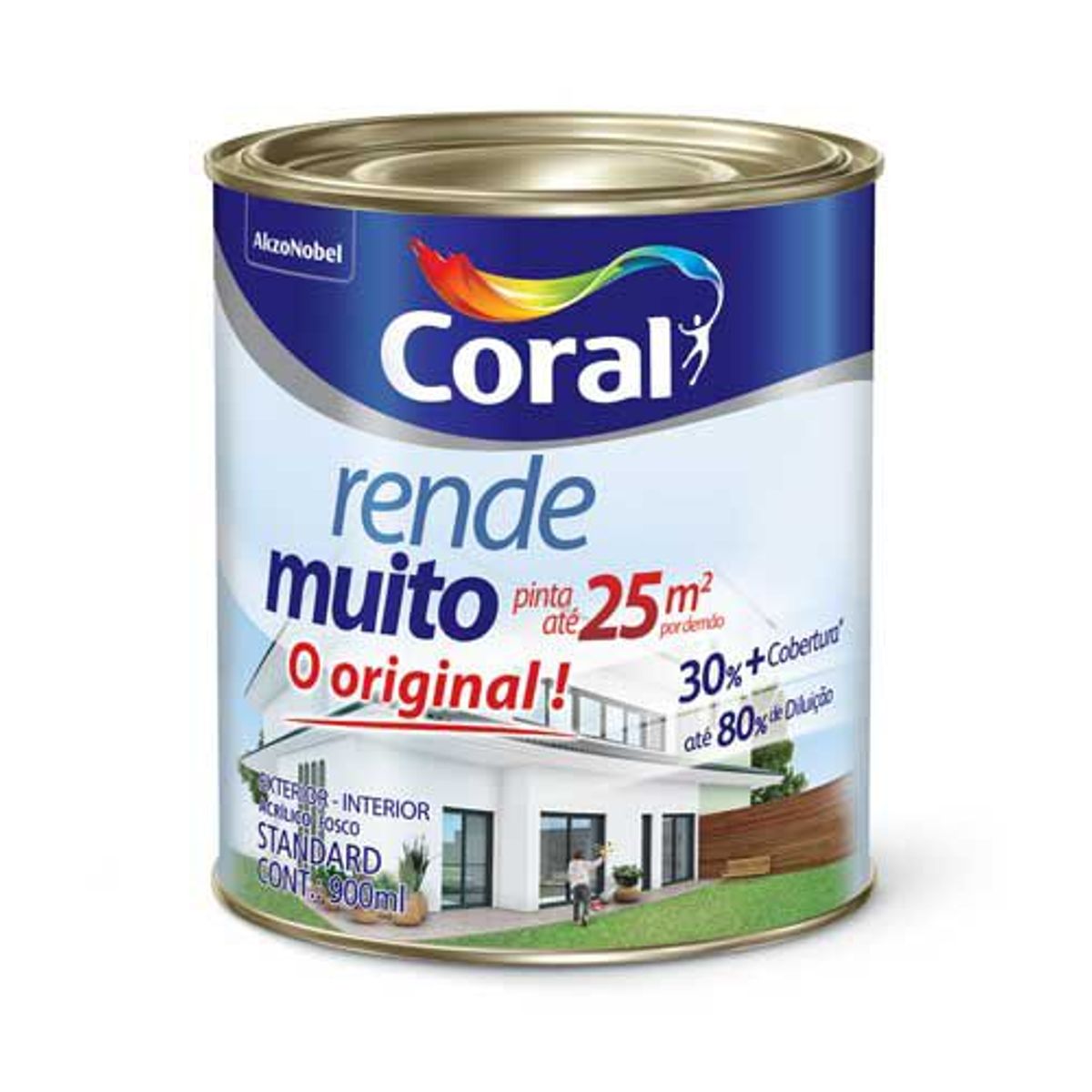 Tinta Fosco Rende e Muito Standard 900ml Branco Gelo, marca Coral - Foto Principal
