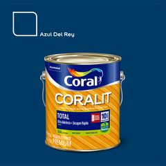 Esmalte Sintético Brilhante Azul Del Rey 3,6L Coralit Premium para Madeiras e Metais