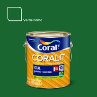 Esmalte Sintético Brilhante Verde Folha 3,6L Coralit Premium para Madeiras e Metais