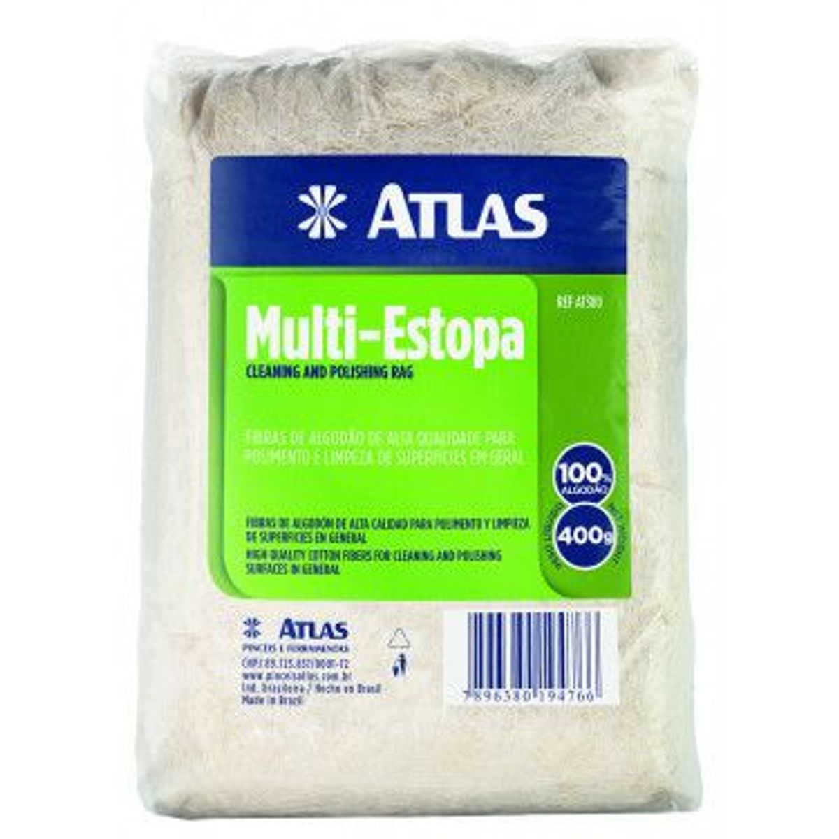 Estopa Multi Algodão 400g REF-AT380, marca Atlas - Foto Principal