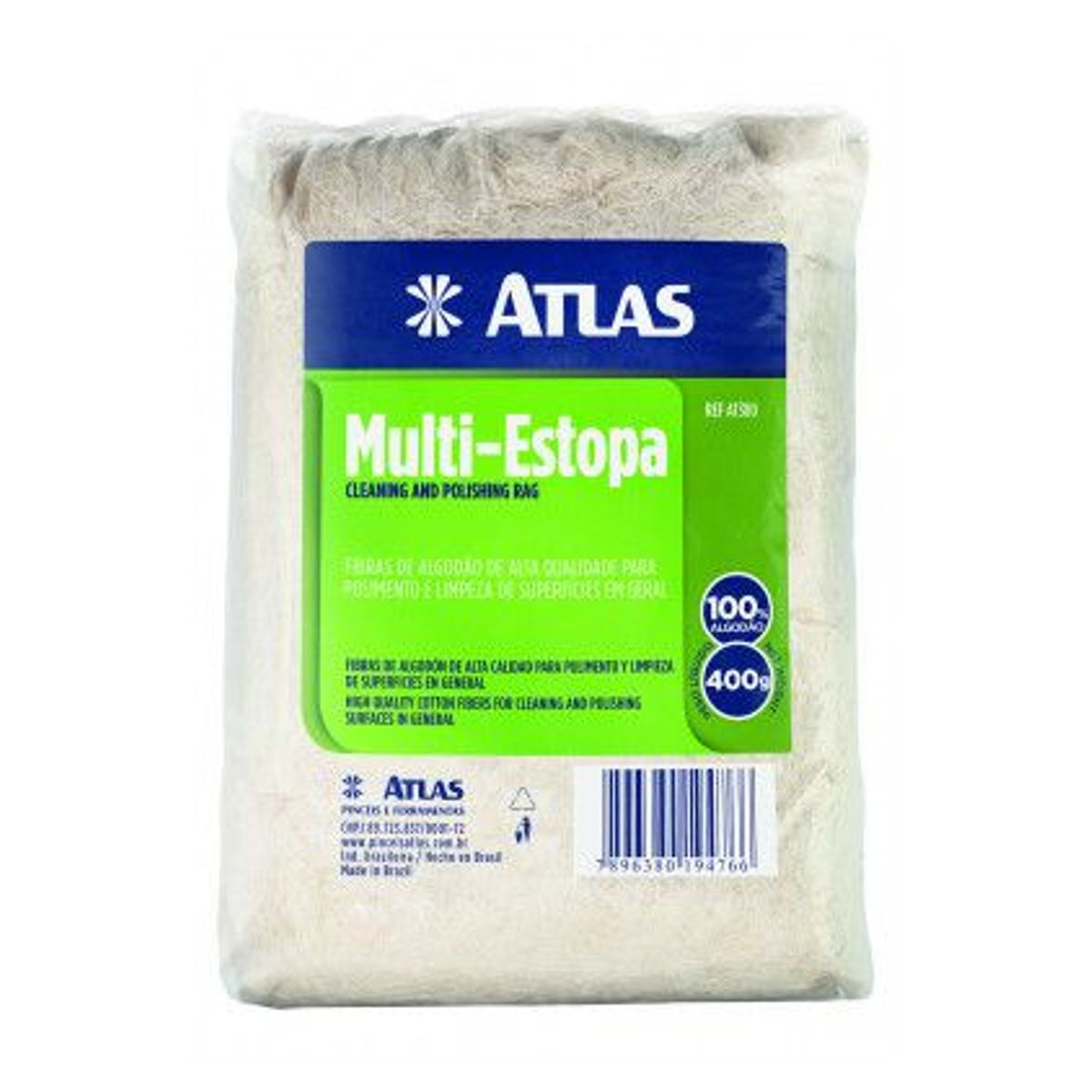 Estopa Multi Algodão 400g REF-AT380, marca Atlas - Foto Principal