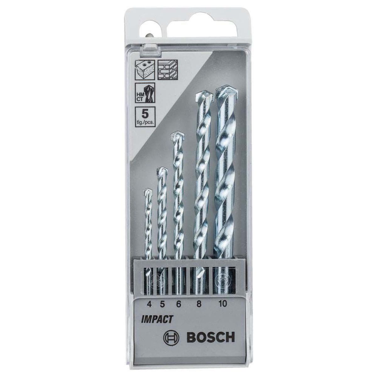 Broca Bosch CYL-1 para concreto Ø4-5-6-8-10 mm jogo com 5 unidades, marca Bosch - Foto Principal