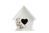 Casinha Decoração de Passarinho MDF Laser, Branco