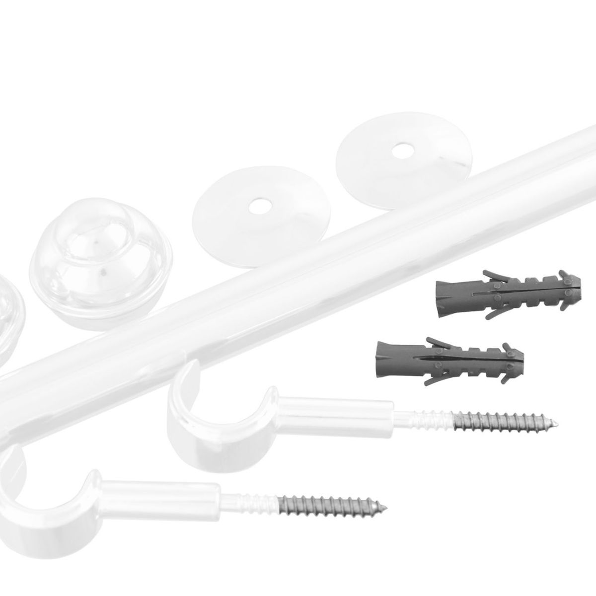 Conjunto Varão Elegance 1,5m 28mm Branco, marca Couselo - Foto 2