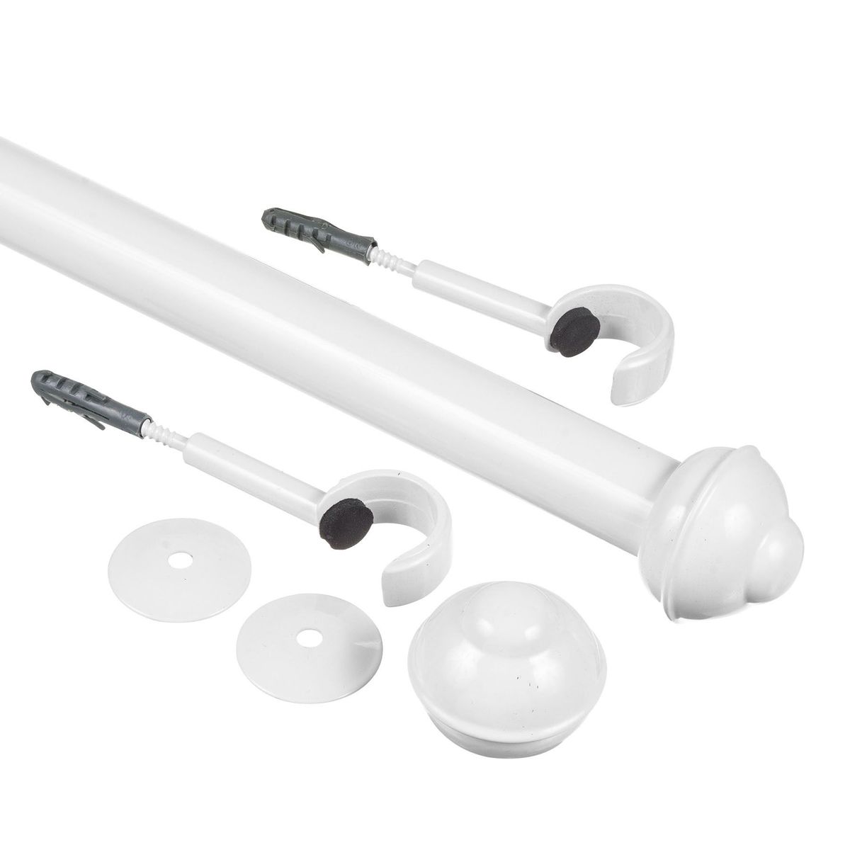 Kit Varão de Cortina Elegance 2m Branco, marca Couselo - Foto 2