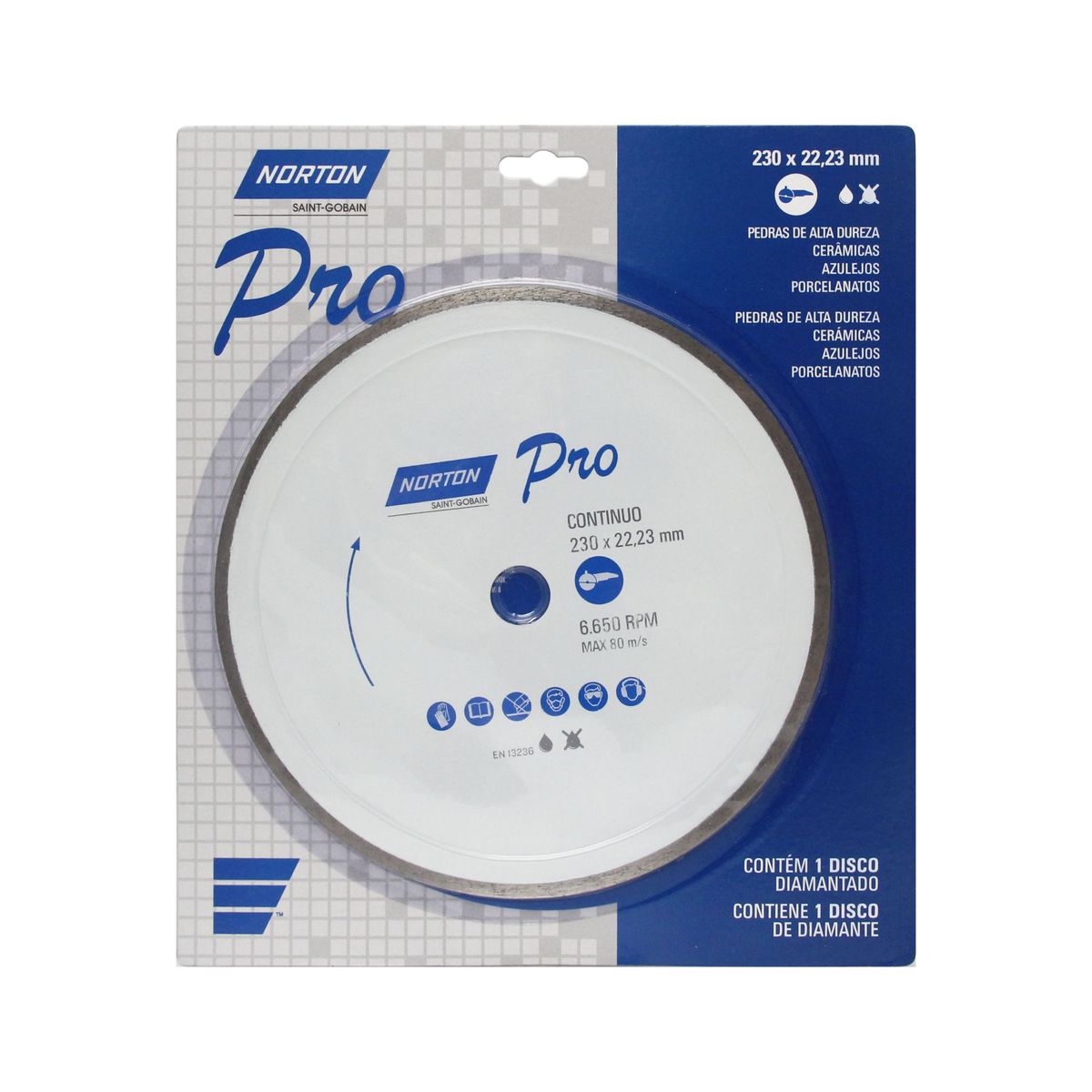 Disco Diamantado Linha Pro Contínuo, 230x22,23, marca Norton - Foto Principal