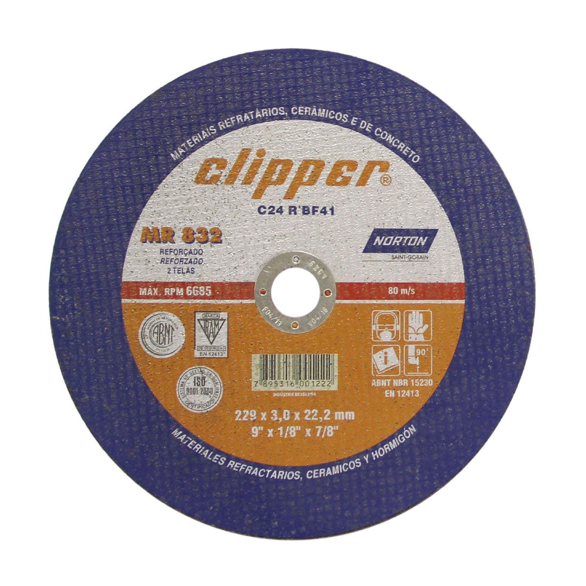 Disco de Corte Clippper MR832 228,6x3x22,22mm Norton, marca Norton - Foto Principal