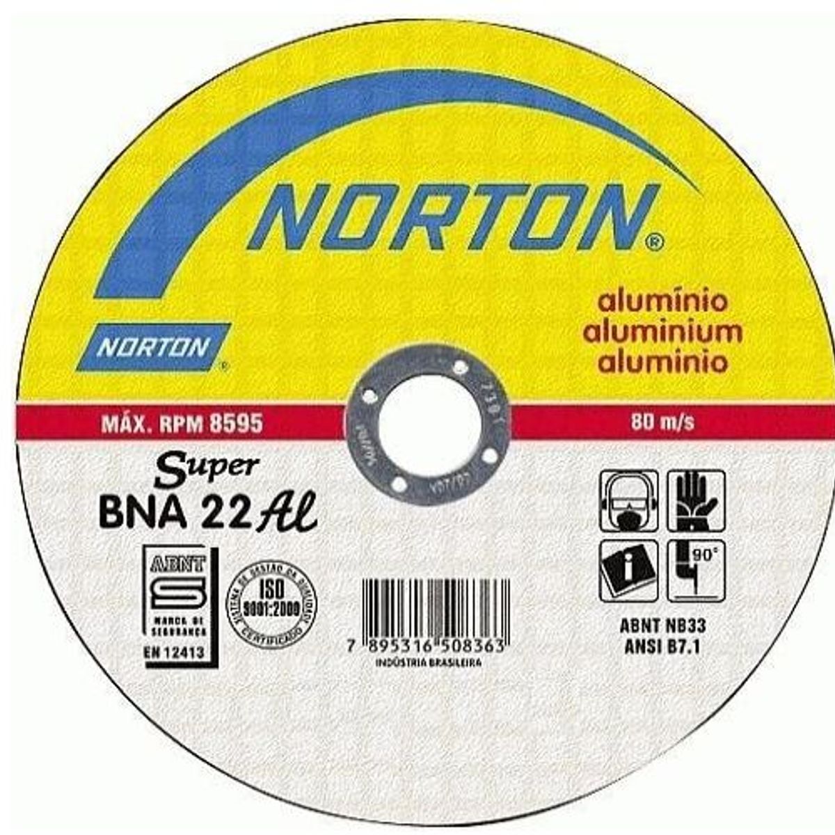 Disco de Corte Alumínio BNA22 Super 177,8x2x22,22mm, marca Norton - Foto Principal