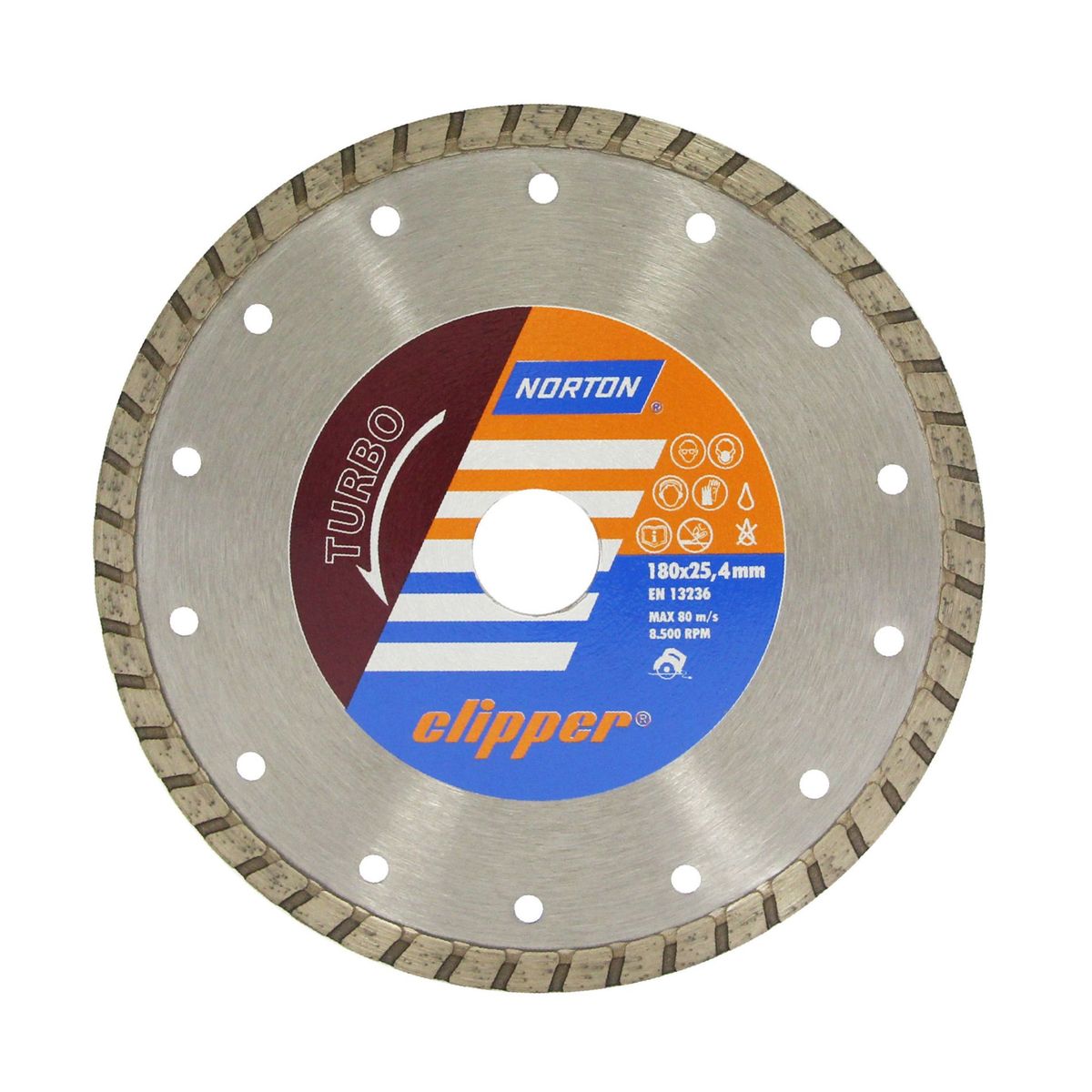 Disco Diamantado Clipper Turbo 180x8x25,4mm, marca Norton - Foto Principal