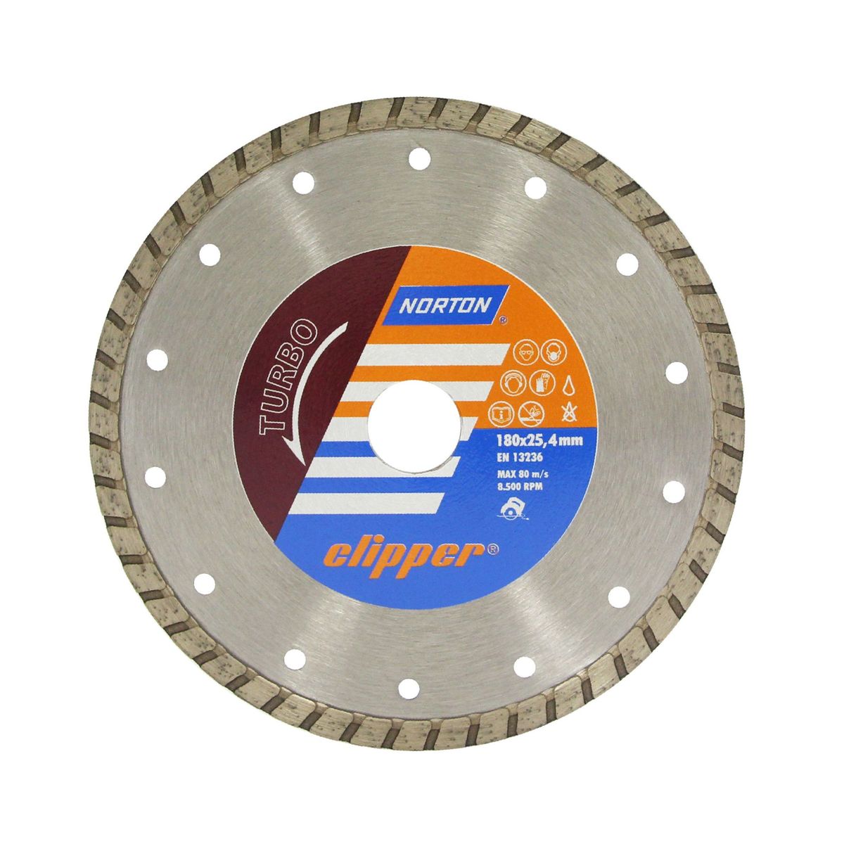 Disco Diamantado Clipper Turbo 180x8x25,4mm, marca Norton - Foto Principal